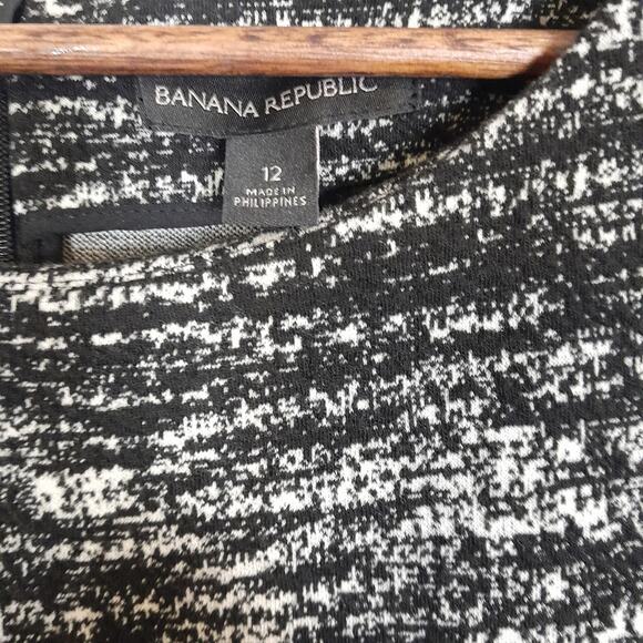 Banana Republic Black White Stretch Dress Women 12 Classic Corpcore Business - Picture 3 of 7
